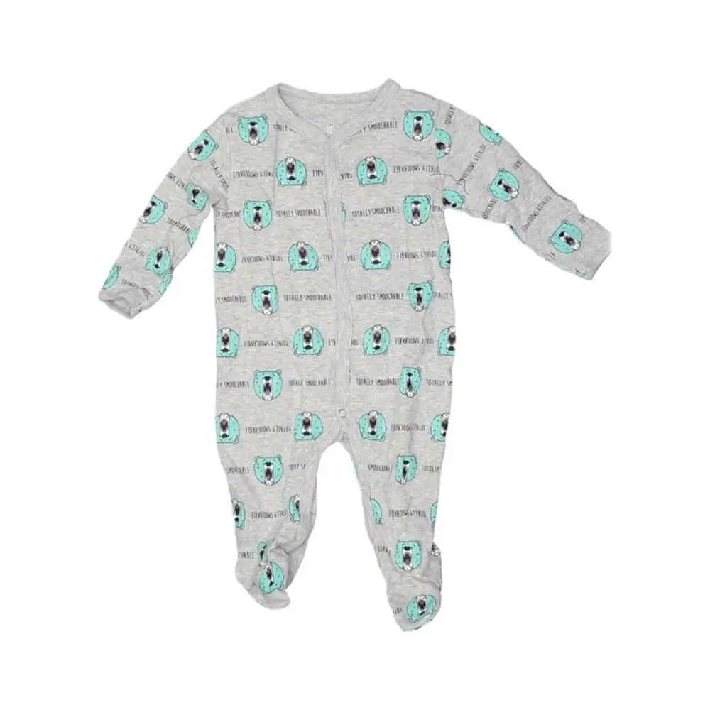 Rosie Pope Totally Smoochable Bear Snap Up Footie Outfit Baby Size 6-9M